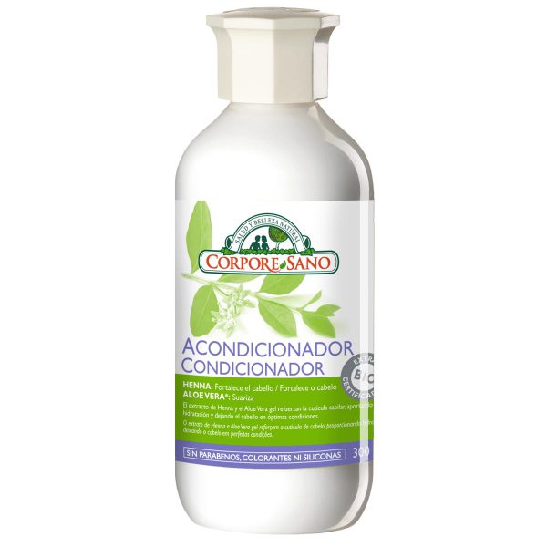 Bálsamo acondic. henna y aloe vera suaviza, da brillo y fortalece Corpore Sano