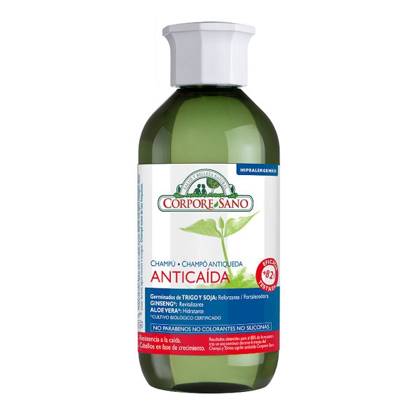 Champú trigo, soja, ginseng y aloe vera, anticaída 300ml. + 200ml Corpore Sano