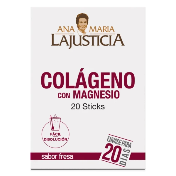Colágeno con magnesio fresa 20 sticks de 5 grs Ana María Lajusticia