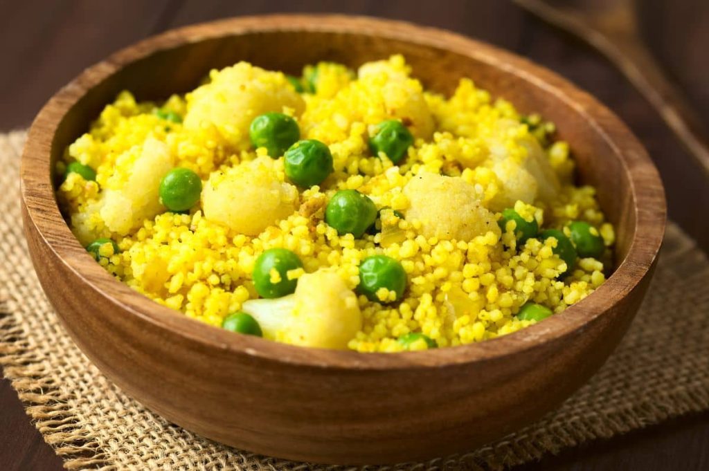 Cuscús ecológico con verduras al curry.