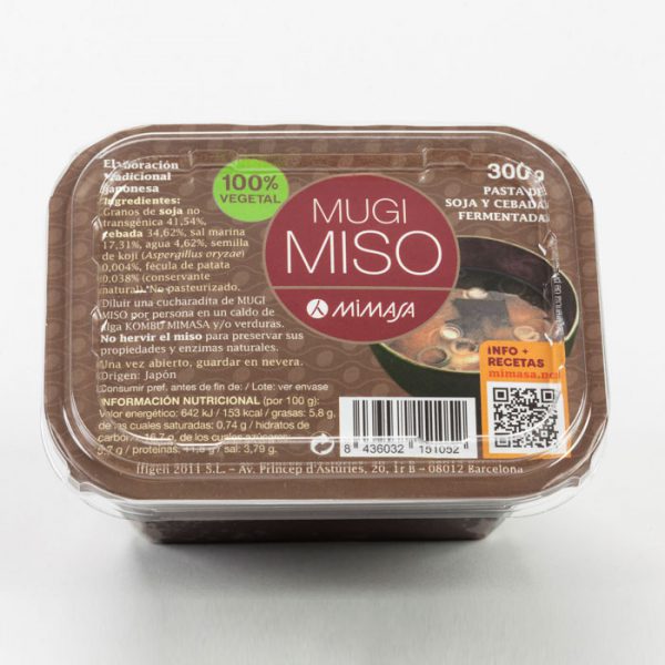 Mugi Miso (pasta de soja y cebada) 300 g Mimasa