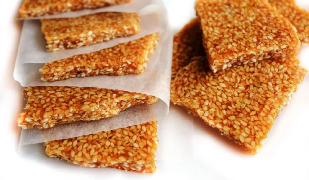 Snack dulce fácil con sésamo.