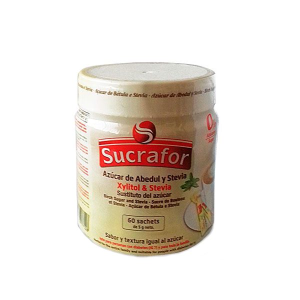 Azúcar de abedul y stevia Sucrafor 60 sobres