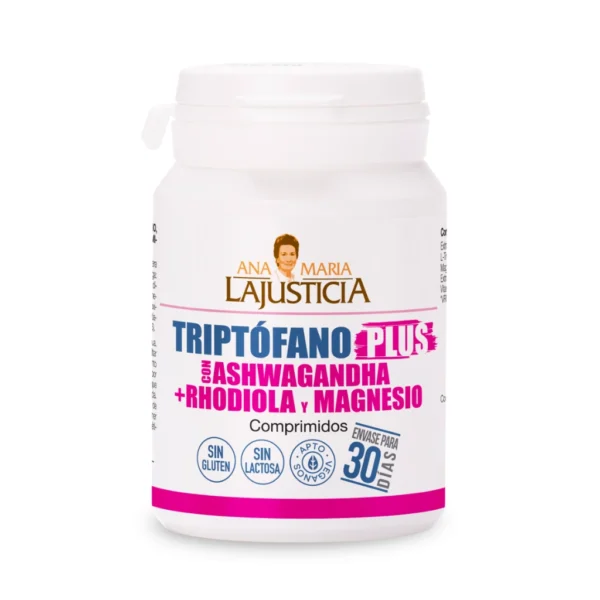 Triptofano plus con ashwagandha+ rhodiola y magnesio Ana Maria Lajusticia